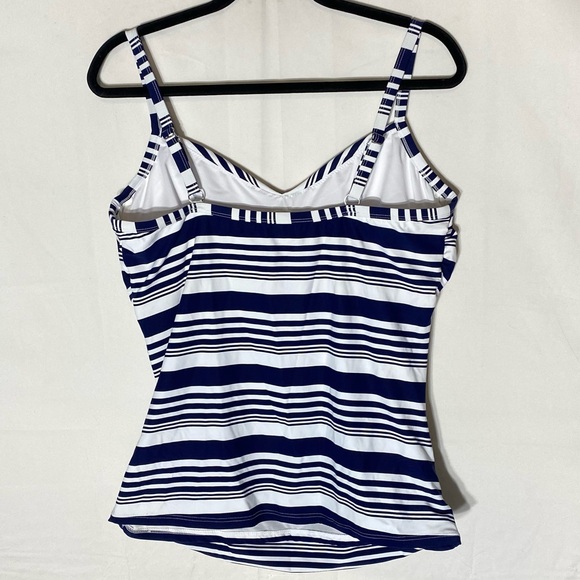 Azura Striped Navy Blue and White Swim Top Bikini Top Tank Top 16 - Picture 14 of 15